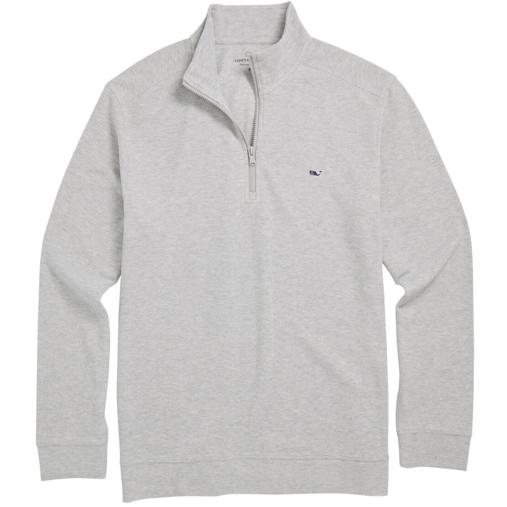 Vineyard Vines Light Gray Zip-Up Sweater